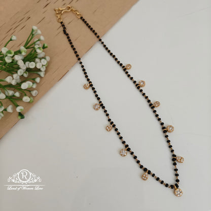 92.5 silver simple and cute black beads - rcnj027 92.5 silver ramala jewelry / ramala collections