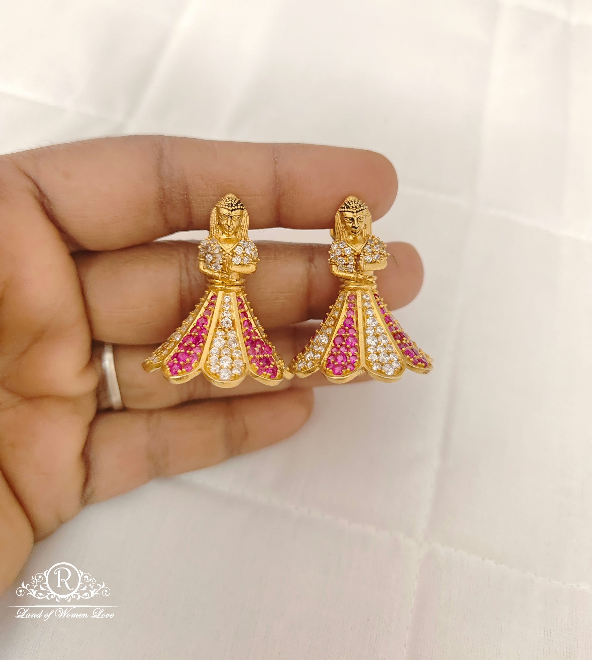 earrings silver buttabomma design earrings-h128 92.5 silver ramala jewelry / ramala collections