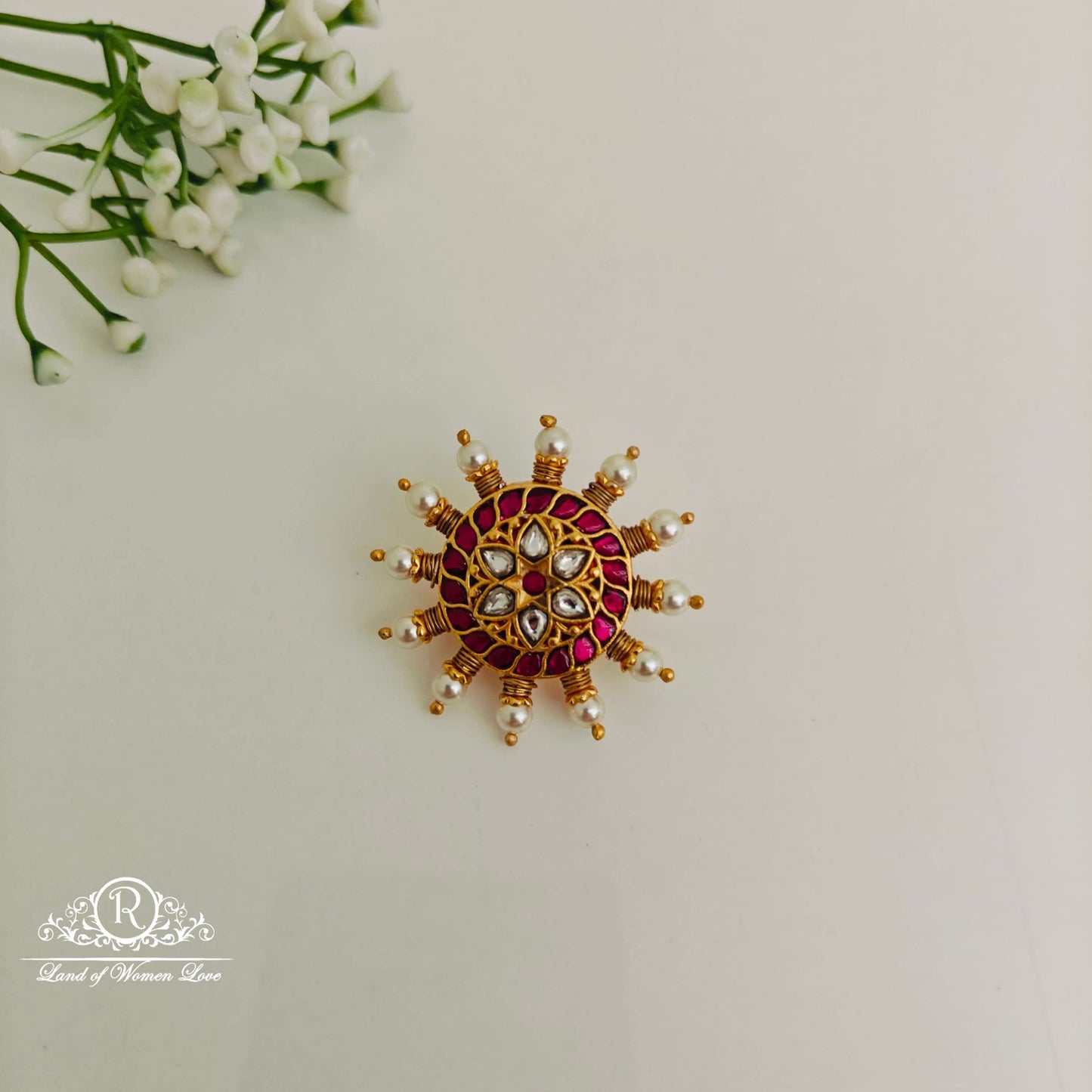 pendant simple and cute kundan silver pendant -rcn14 kundan 92.5 silver ramala jewelry / ramala collections