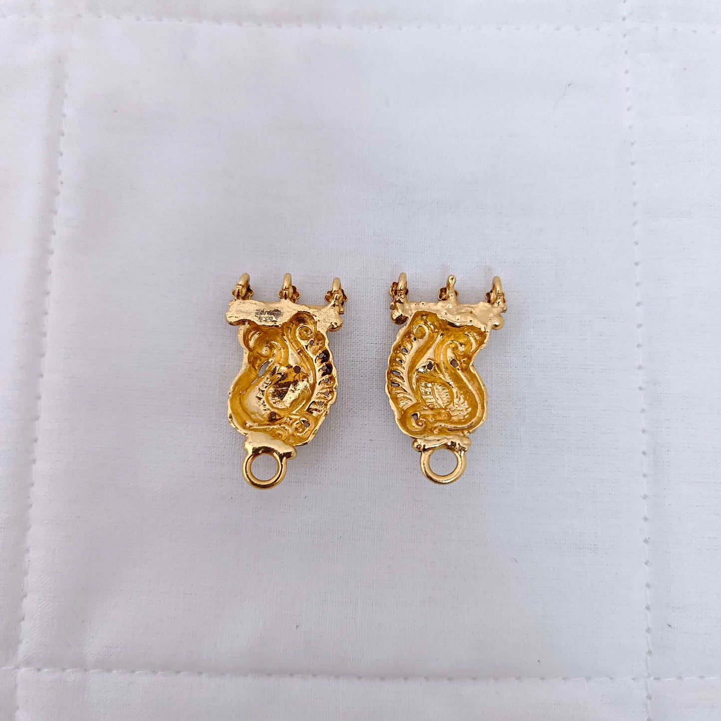 Silver base gold polish side lockets -RCV206