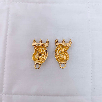 Silver base gold polish side lockets -RCV206