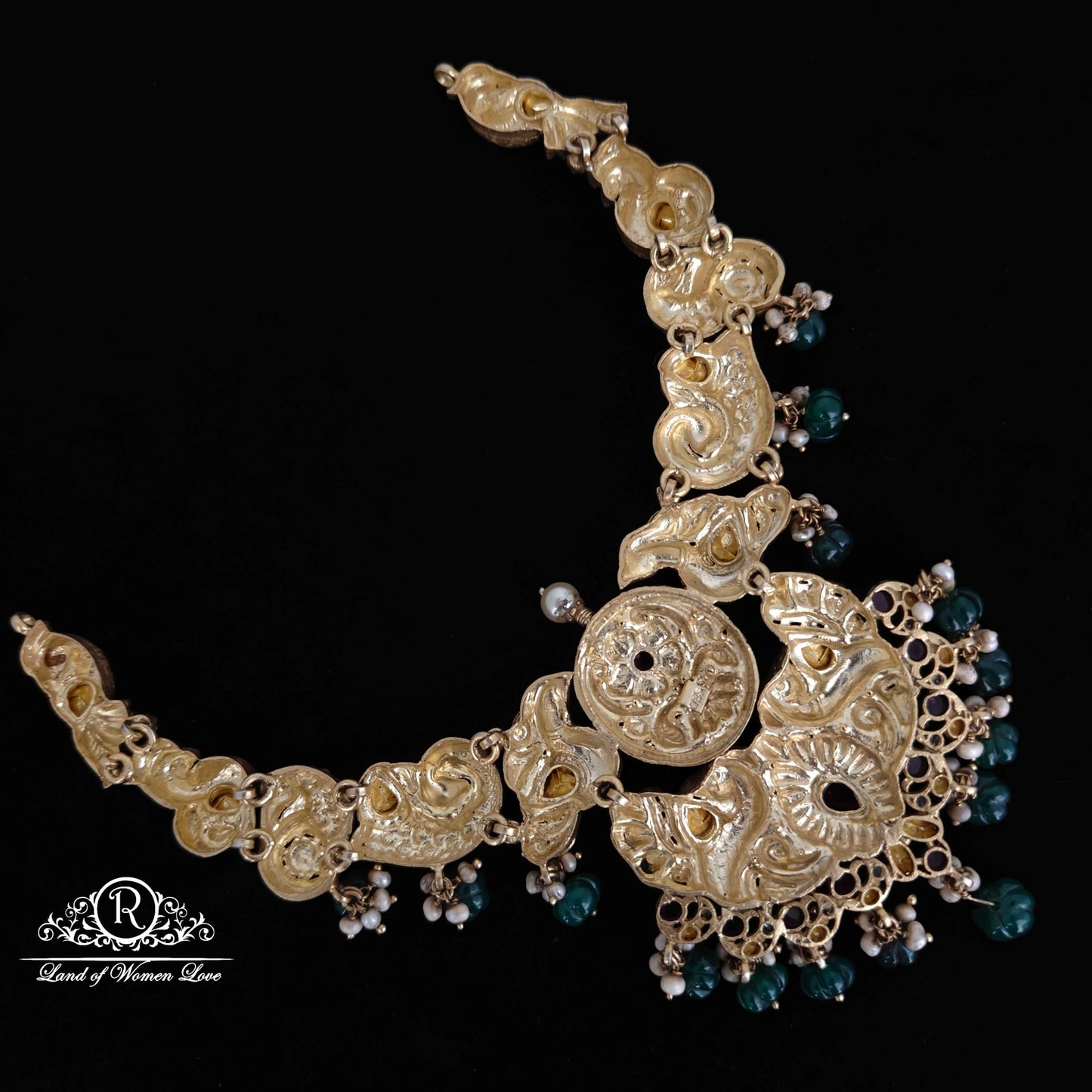 Silver Moissanite Peacock Design Necklace-RCM770