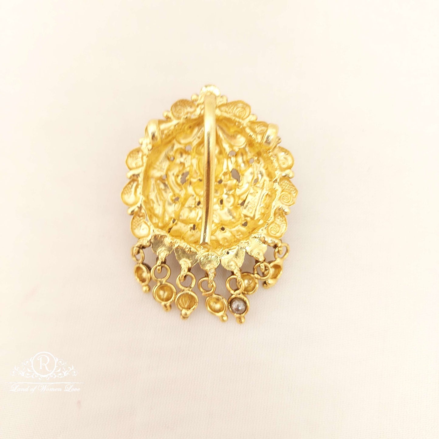 Silver With Antic Finish Lakshmi Devi Locket-V017