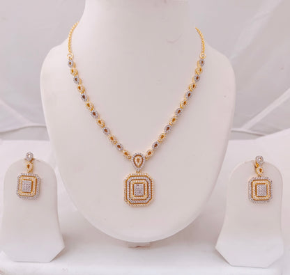 necklace silver cz-gold polish set wise necklace design -rcp056,rcp010 cz 92.5 silver ramala jewelry / ramala collections