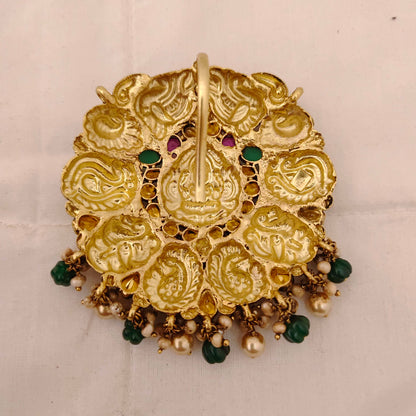 Silver CZ-gold polish locket design -RCM564