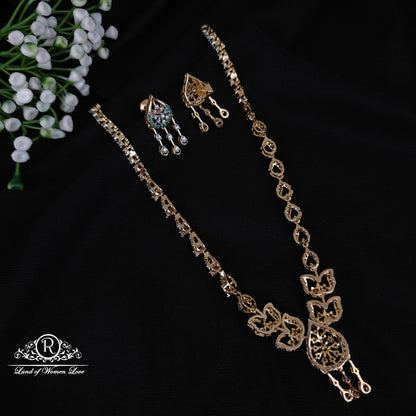 92.5 silver simple and Cute necklace and earrings set - RCBG042