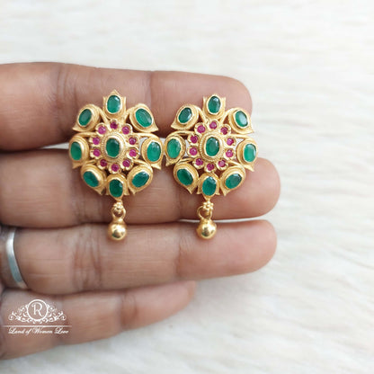 earrings silver green stones earrings-sa171 92.5 silver ramala jewelry / ramala collections