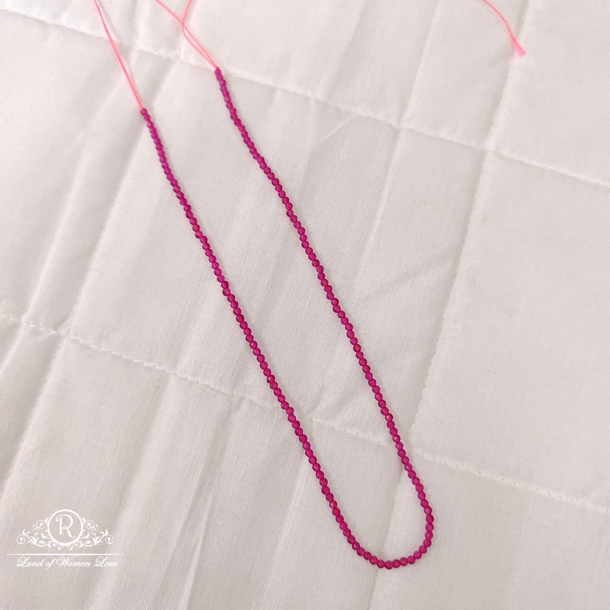 monalisa pink colour 2mm beads-rcmb20 92.5 silver ramala jewelry / ramala collections