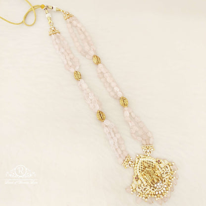 Silver Real Beads With Moissanite God Krishna Haram-S803