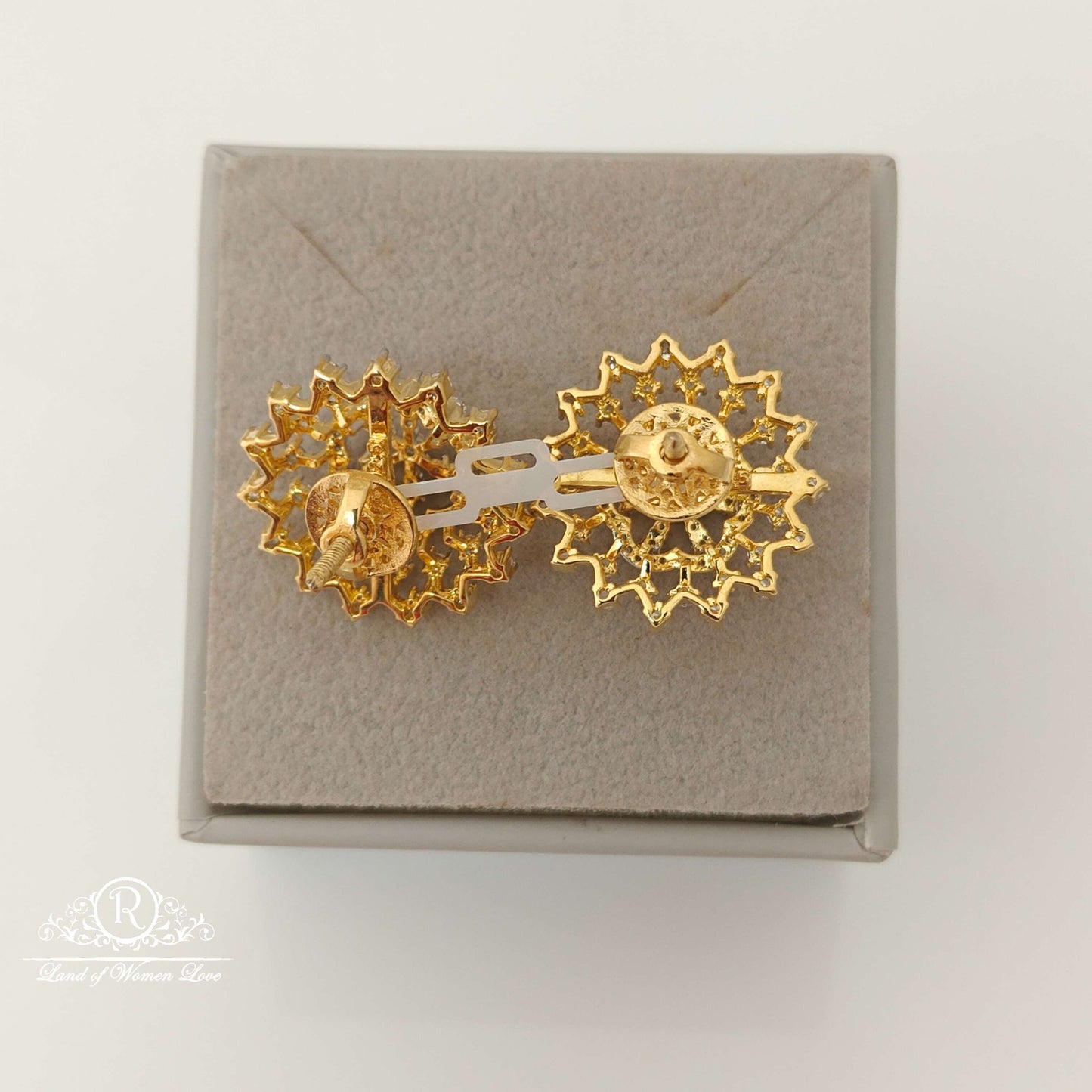 Silver Diamond Replica Design CZ-Stones Earrings-RCCP63