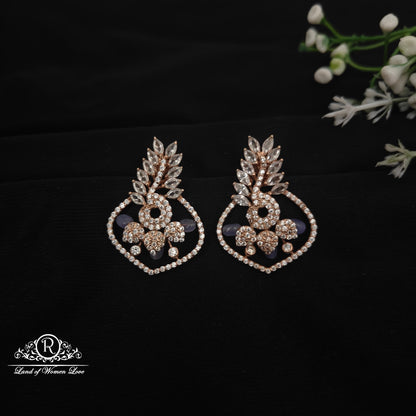 earrings 92.5 silver fusion rose gold polish beautiful design earrings-rcm1064 92.5 silver ramala jewelry / ramala collections