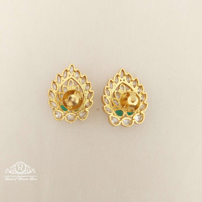 Silver White Stones Earrings-A041