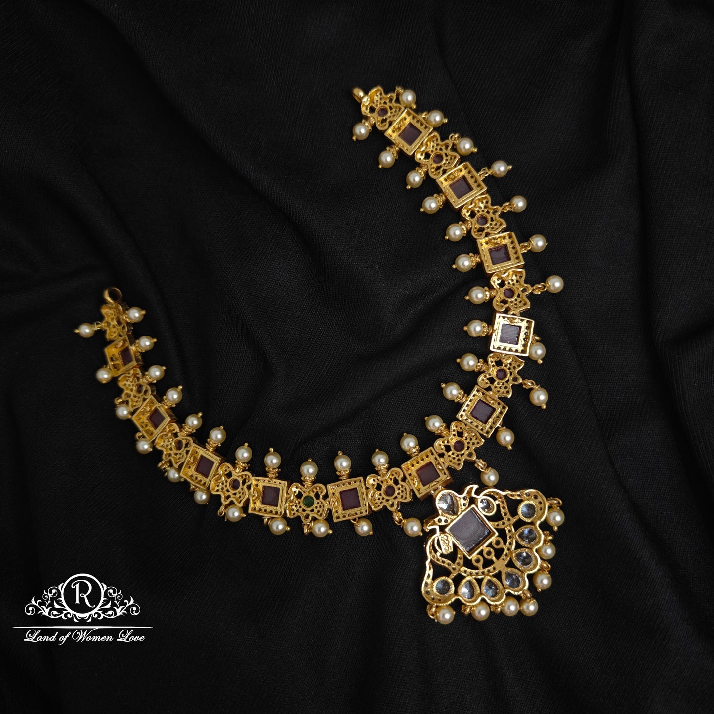 92.5 Silver CZ- stones Necklace-RC89-60M10