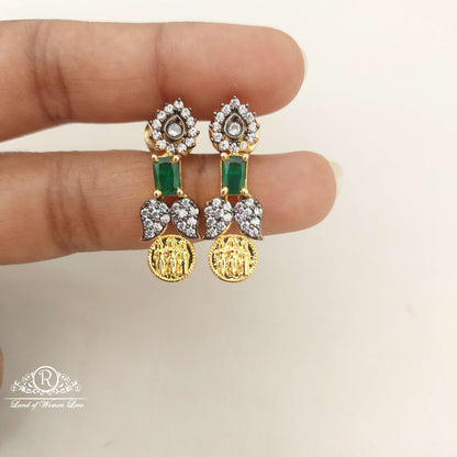 Silver Black CZ- Stones Earrings-M207