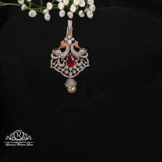 92.5 silver simple and cute diamond finishing locket -rcm091251 92.5 silver ramala jewelry / ramala collections