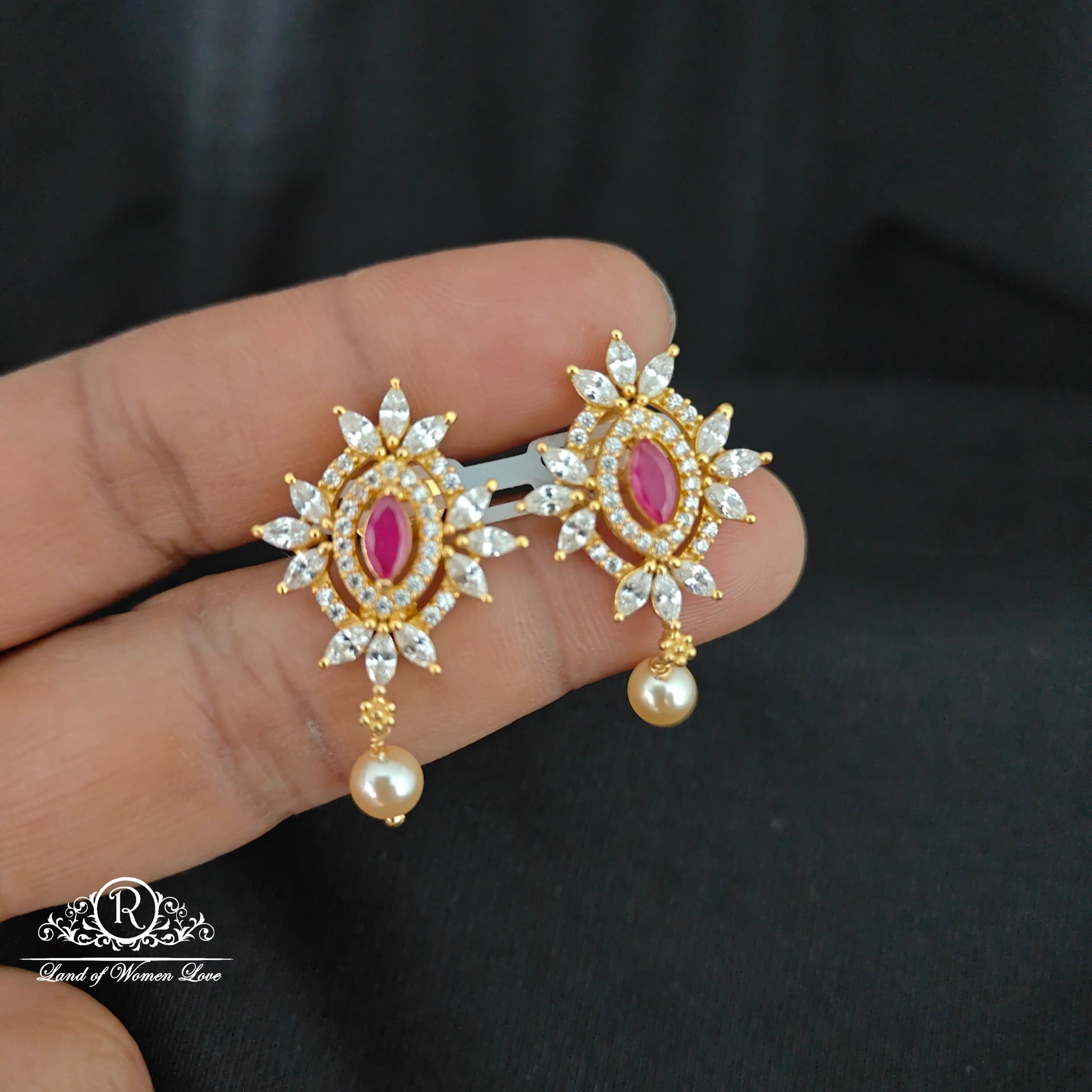 earrings silver earrings -rcm387 ruby 92.5 silver ramala jewelry / ramala collections