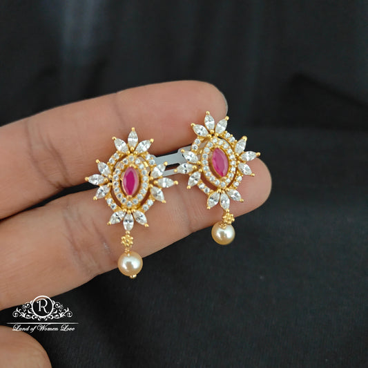 earrings silver earrings -rcm387 ruby 92.5 silver ramala jewelry / ramala collections
