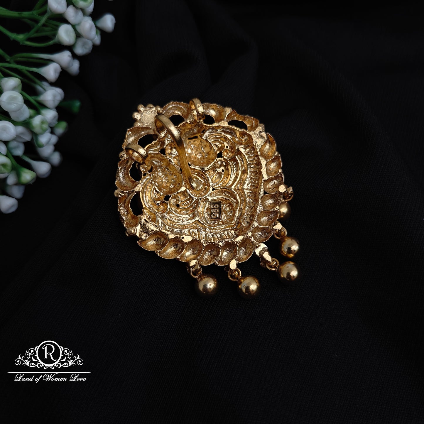 92.5 silver  pendant peacock design with  gold balls hangings -RCP137