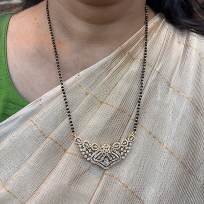 earrings silver black beads chain with cz-stone locket-rcc164 cz 92.5 silver ramala jewelry / ramala collections