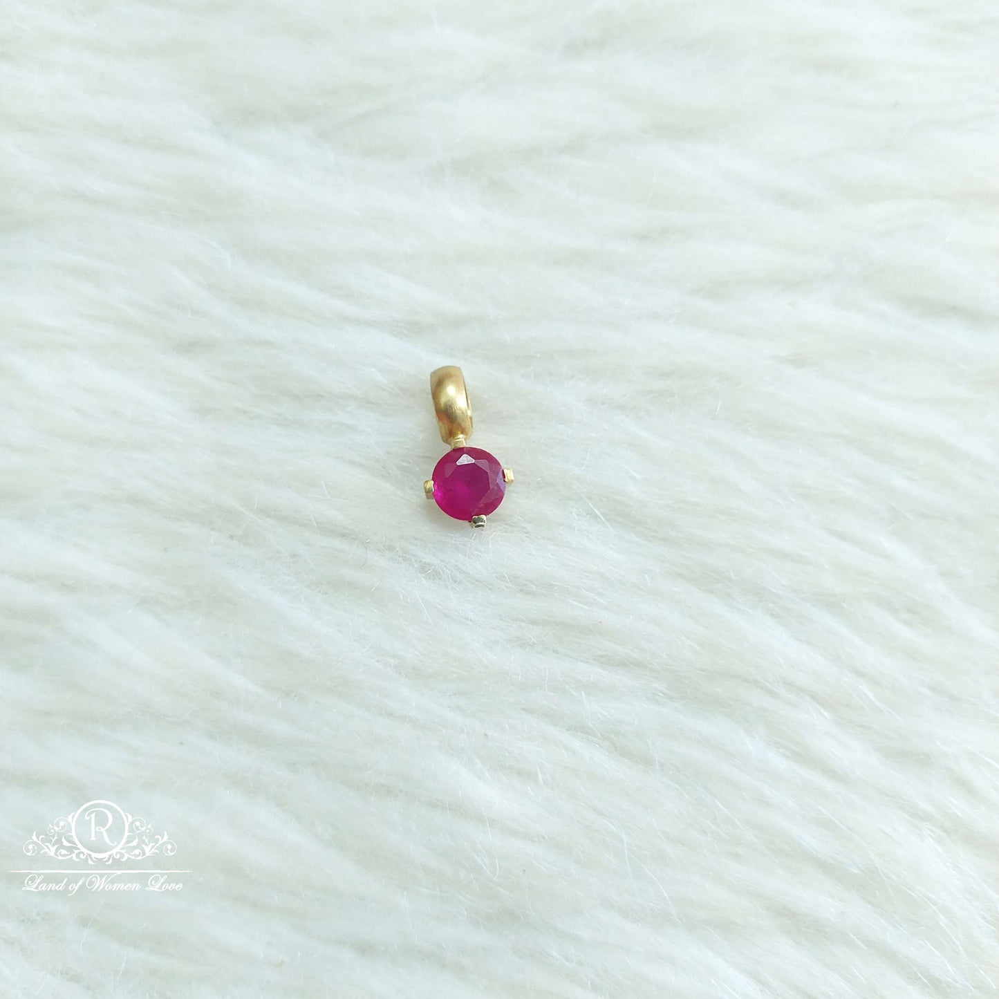 silver small kempu stone locket-sa571 92.5 silver ramala jewelry / ramala collections