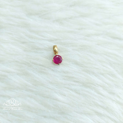 silver small kempu stone locket-sa571 92.5 silver ramala jewelry / ramala collections