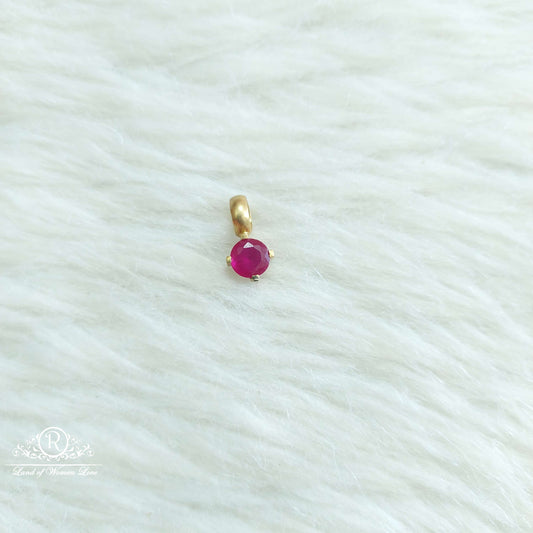 silver small kempu stone locket-sa571 92.5 silver ramala jewelry / ramala collections