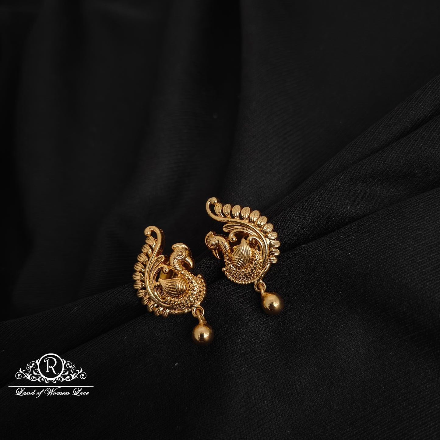 earrings 92.5 silver peacock design earrings-rck269 92.5 silver ramala jewelry / ramala collections