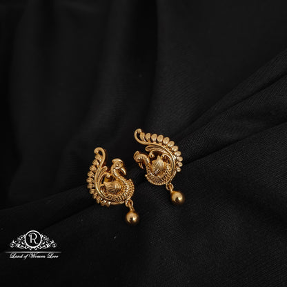 earrings 92.5 silver peacock design earrings-rck269 92.5 silver ramala jewelry / ramala collections