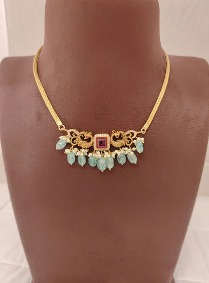 Silver Peacock Design Chocker-RCH168