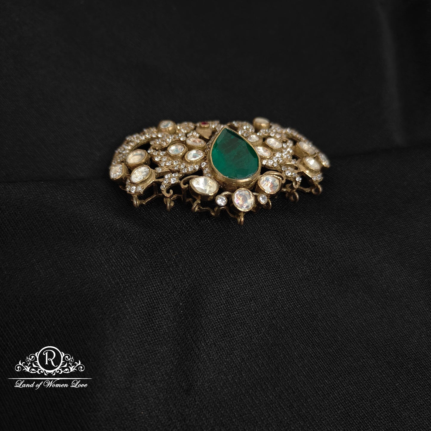 92.5 Silver Victorian peacock design Side locket-RCM1111