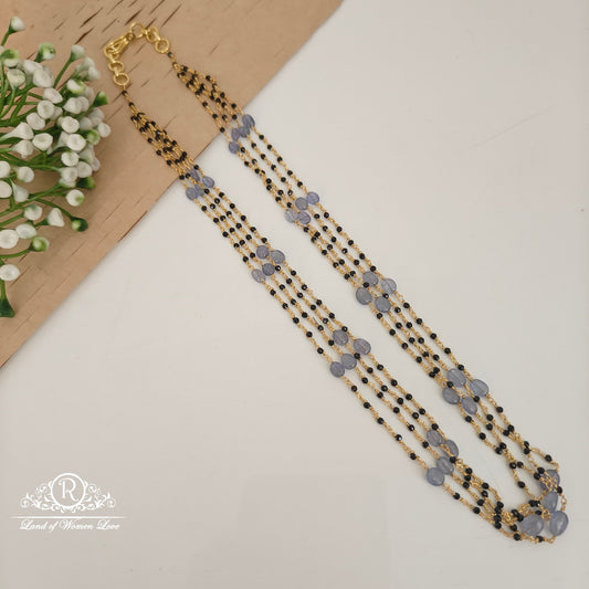 92.5 silver simple and cute black beads - rcnj032 92.5 silver ramala jewelry / ramala collections