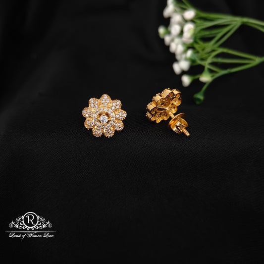 92.5 silver simple and Cute earrings with white stones-RCZ74