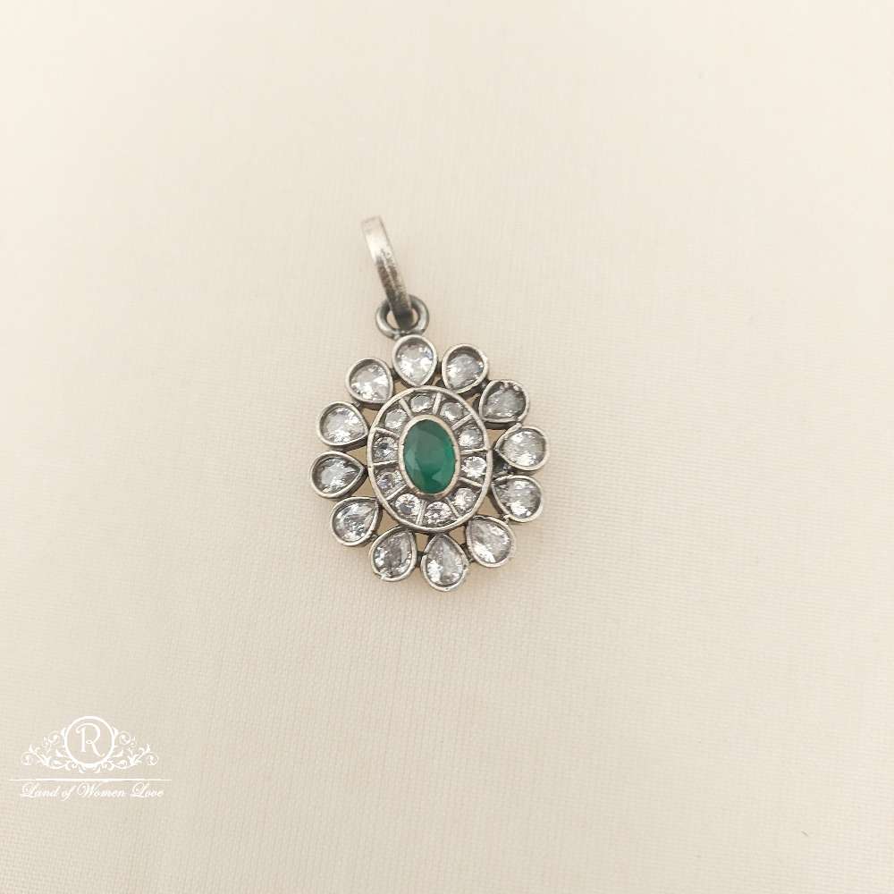 silver white stones locket-m304 92.5 silver ramala jewelry / ramala collections