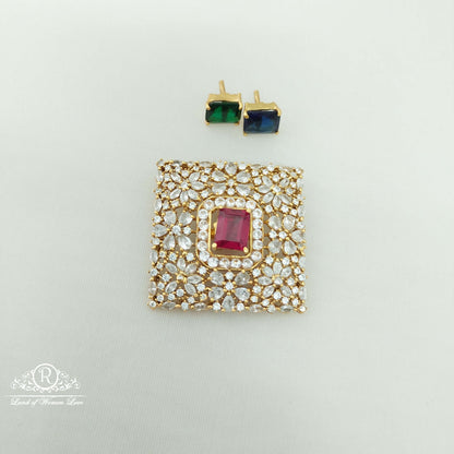 Silver CZ-Stones Changeable Locket-SA418