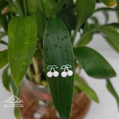 Silver strawberry  kids earrings -RCHS33-12