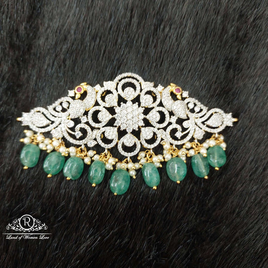 silver cz-white stones peacock design chocker-d066 cz 92.5 silver ramala jewelry / ramala collections