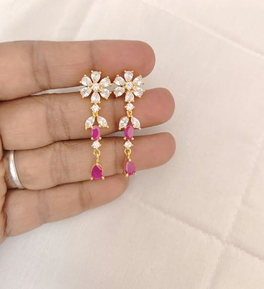 earrings silver cz- stones earrings-rces14 cz 92.5 silver ramala jewelry / ramala collections