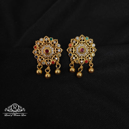 earrings silver navaratna earrings-rccp288 navaratna 92.5 silver ramala jewelry / ramala collections
