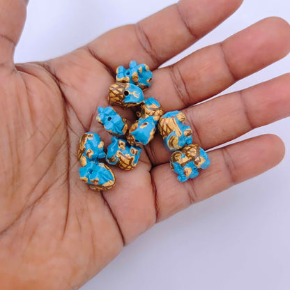 Coral elephant beads -RCMJ88-6