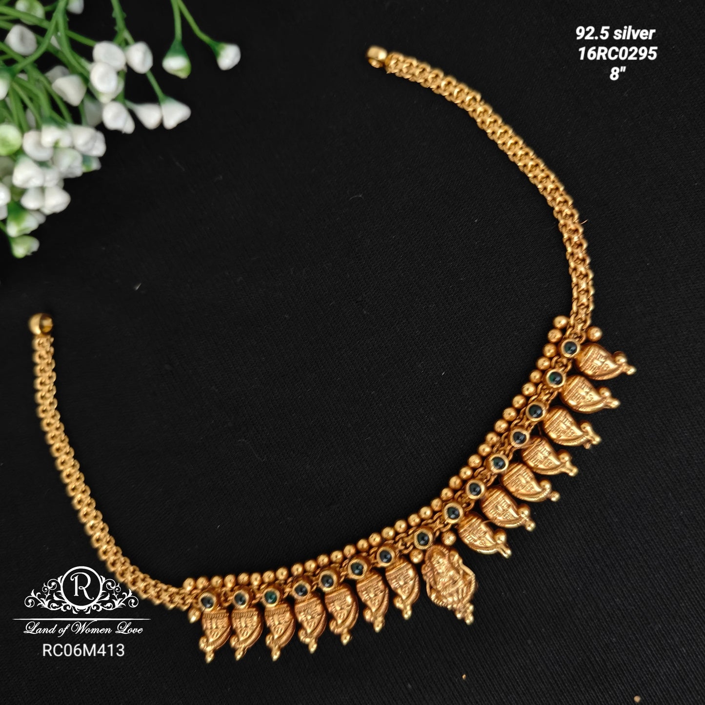 necklace silver mango design necklace -rc06m413 92.5 silver ramala jewelry / ramala collections