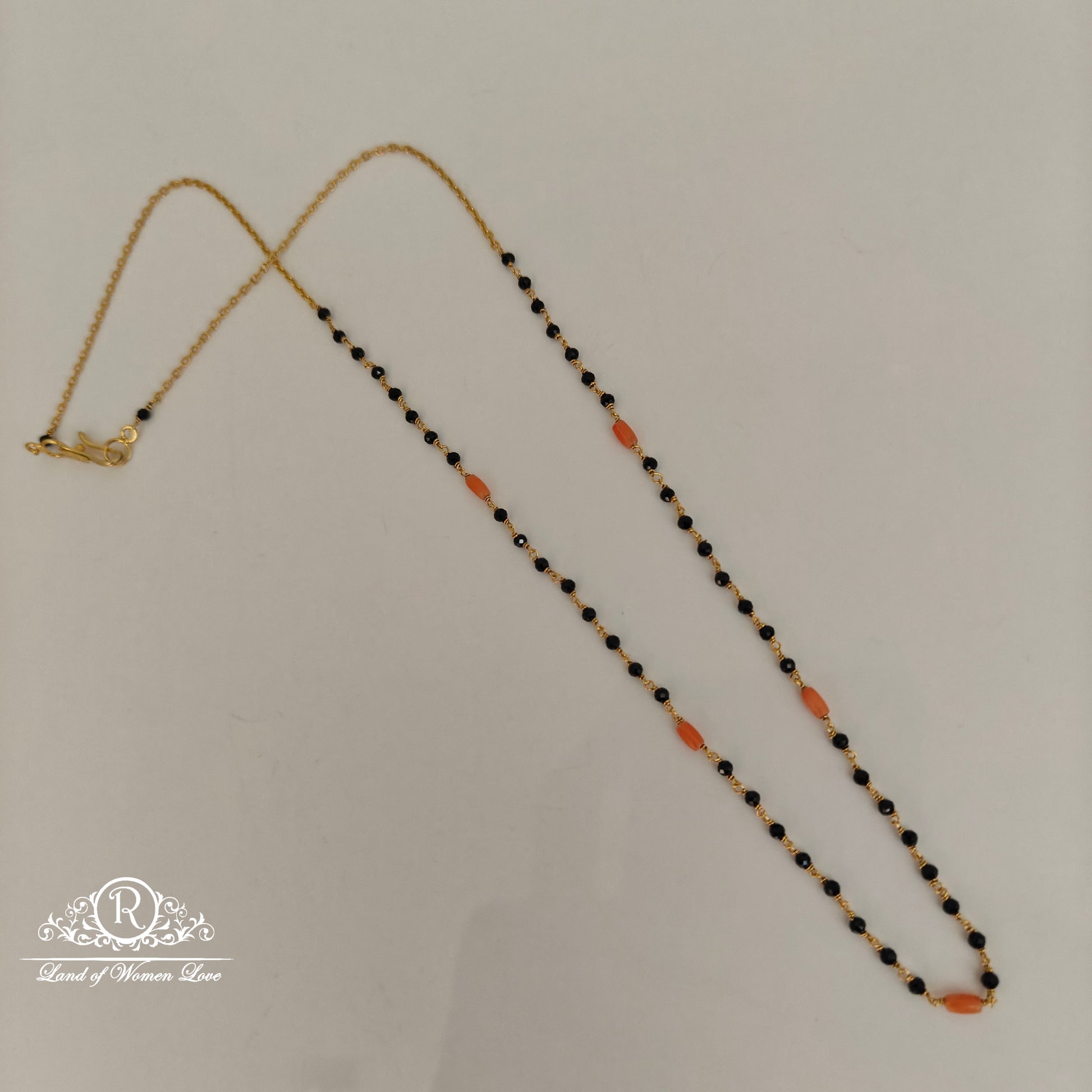 92.5 silver crystals and corals black beads-rch825 92.5 silver ramala jewelry / ramala collections