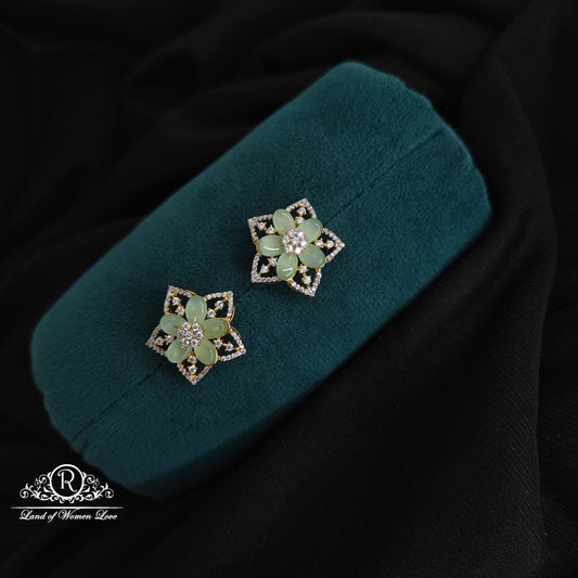 earrings 92.5 silver diamond finishing amaya beads flower design earrings 92.5 silver ramala jewelry / ramala collections