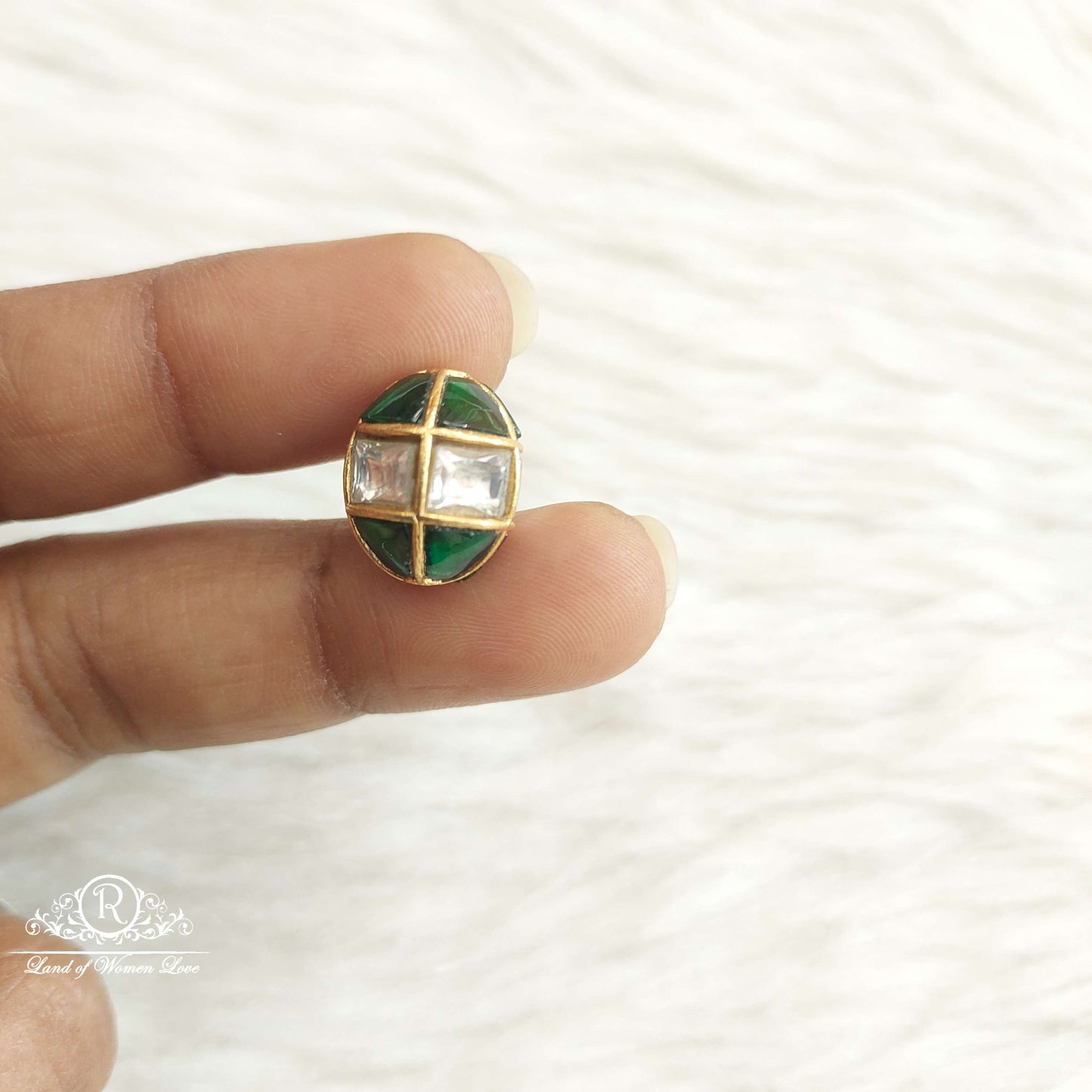 Silver Kundan Gold Ball-SA476