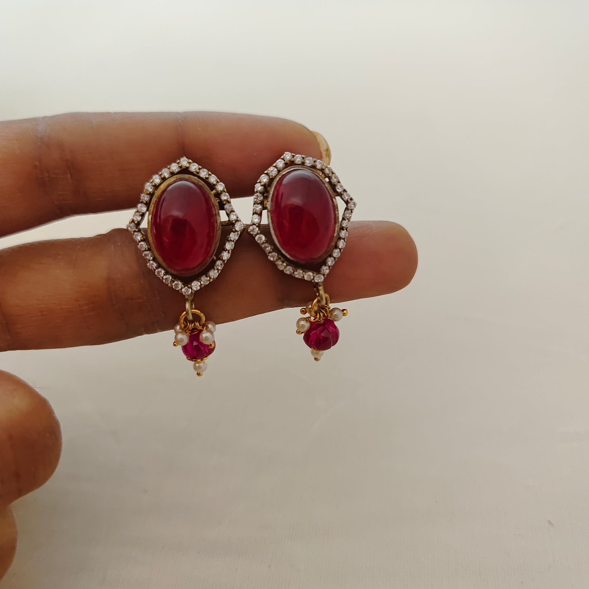 earrings silver victorian earrings -rcp082 ruby 92.5 silver ramala jewelry / ramala collections
