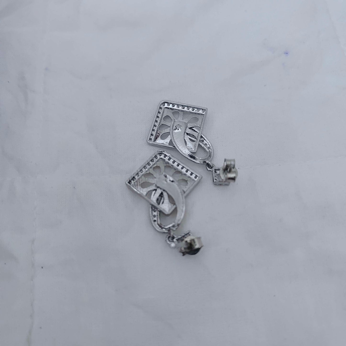 Silver base earrings designs -RCH288