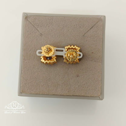 Silver CZ- Purple Stone Stud Design Earrings-RCV295