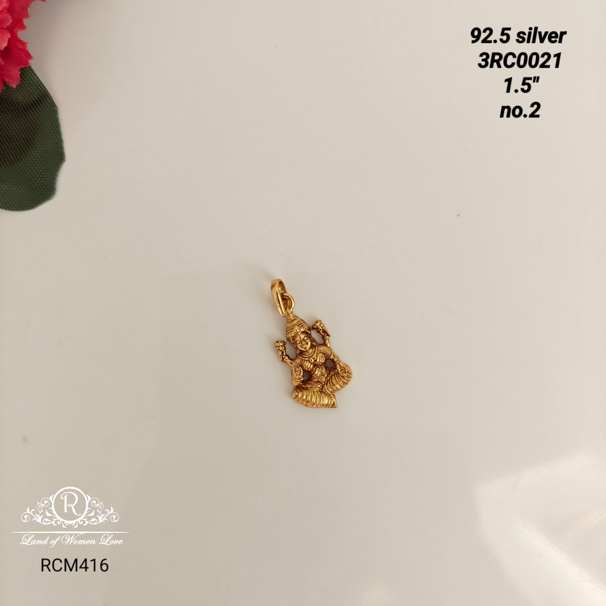 earrings silver lakshmi devi design locket -rcm416 92.5 silver ramala jewelry / ramala collections