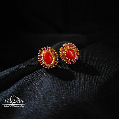 earrings silver earrings -rcm381 coral 92.5 silver ramala jewelry / ramala collections