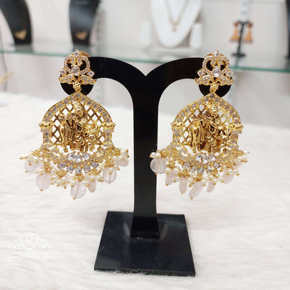 earrings silver moissanite cz- god krishna earrings-s804 moissanite 92.5 silver ramala jewelry / ramala collections