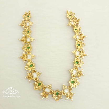 Silver CZ- With Pearls Necklace With Earrings-C100C106